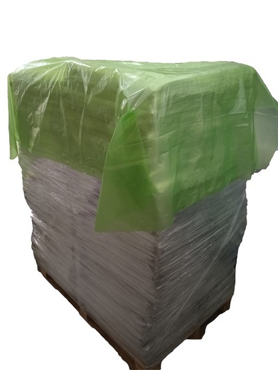 Nakładka/ okrywka/ arkusz foliowy na paletę EURO 150x220 cm, 1500x2200 mm,  LDPE regranulat zielony